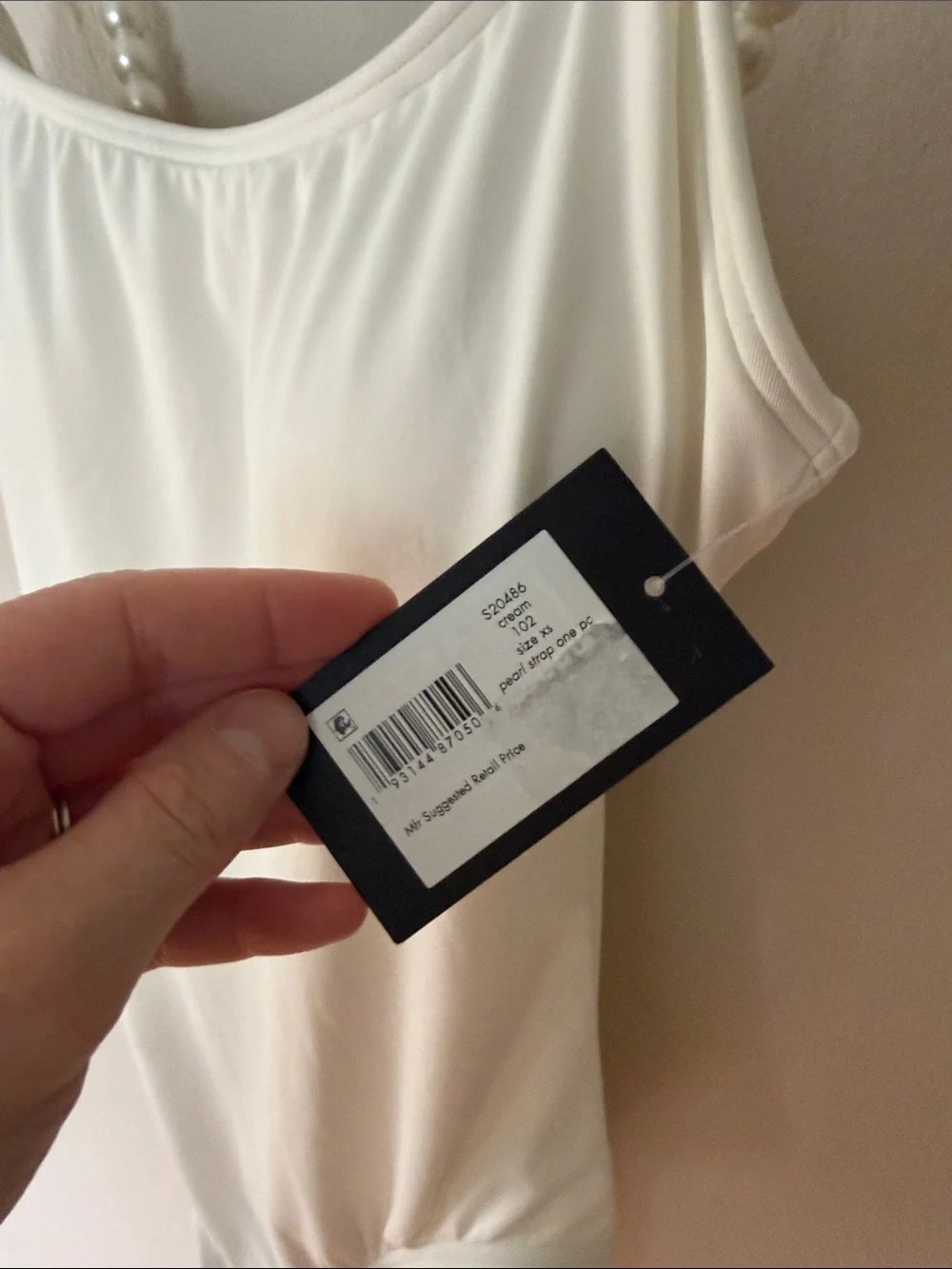 NWT Kate Spade White Pearl-Strap one piece swimsuit XS